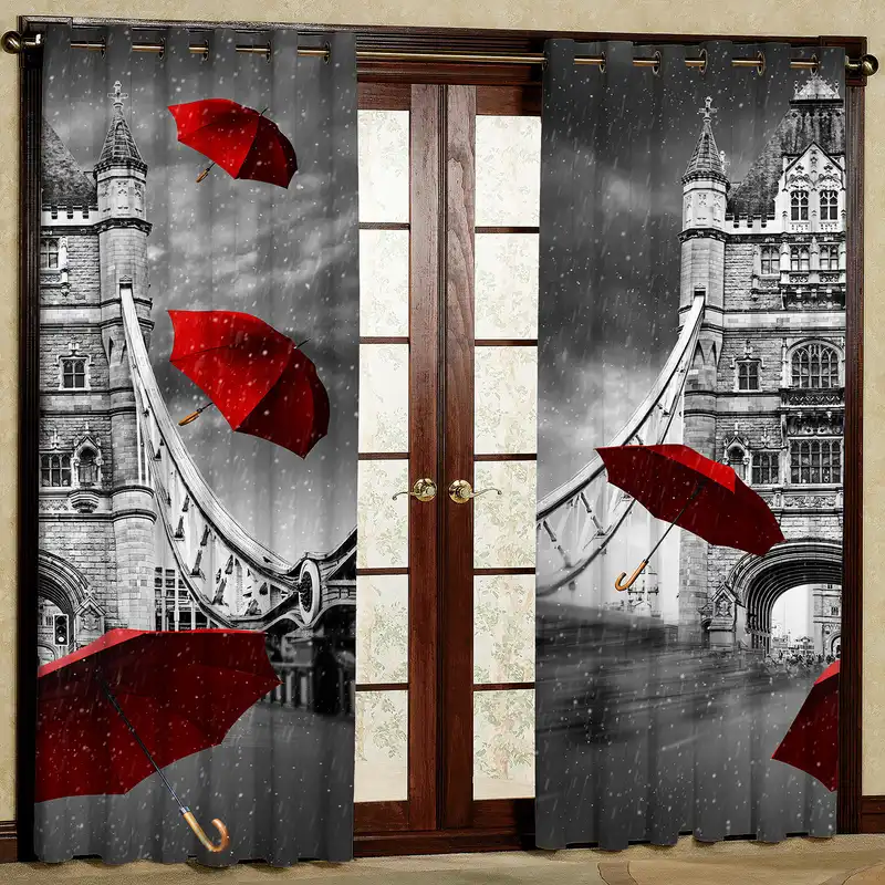 پرده مدل قصر و چتر مخمل پانچی کد 4126 سایز 200x140 سانتی متر