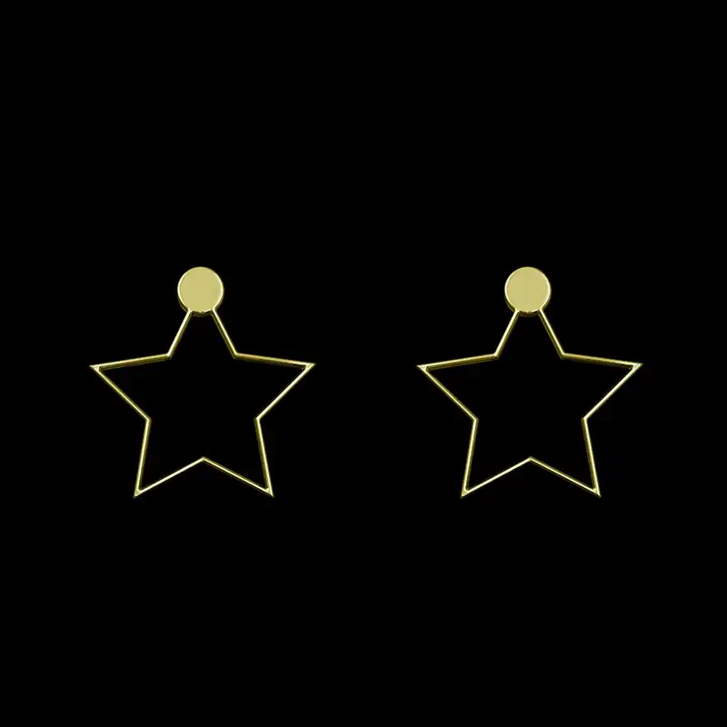 گوشواره طلا 18 عیار زنانه مدوپد مدل ستاره کد GA1-15568