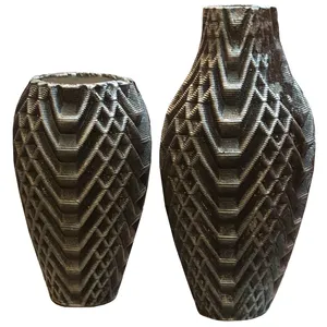 گلدان دکوری لیلپار طرح لوزی مدل DKH-G010 N مجموعه 2 عددی