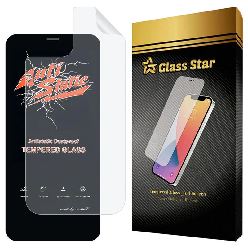 محافظ صفحه نمایش گلس استار مدل ANNG مناسب برای گوشی موبایل اپل iPhone 12 به همراه محافظ پشت گوشی
