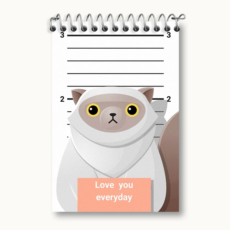 دفتر یادداشت 50 برگ خندالو مدل گربه (Cat) کد F2288