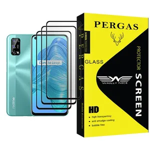 Waily Nice Pergas Glass MIX003 Screen Protector For Realme V5 5G Pack Of 3