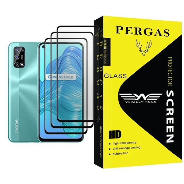 محافظ صفحه نمایش وایلی نایس مدل Pergas Glass MIX003 مناسب برای گوشی موبایل ریلمی V5 5G بسته سه عددی