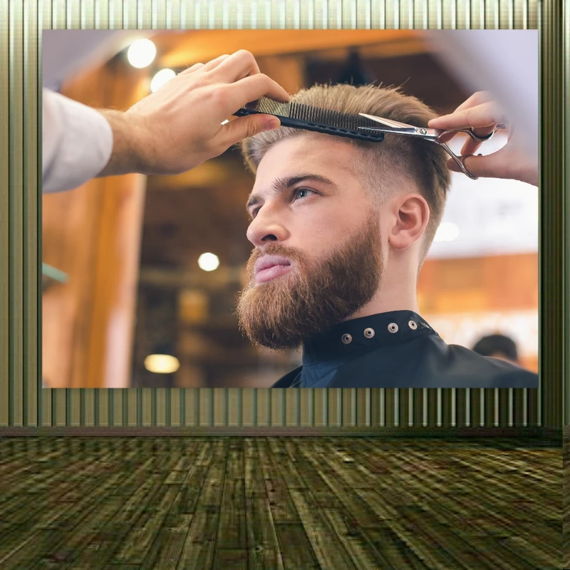 پوستر پارچه ای طرح آرایشگاه مردانه کد FP104484