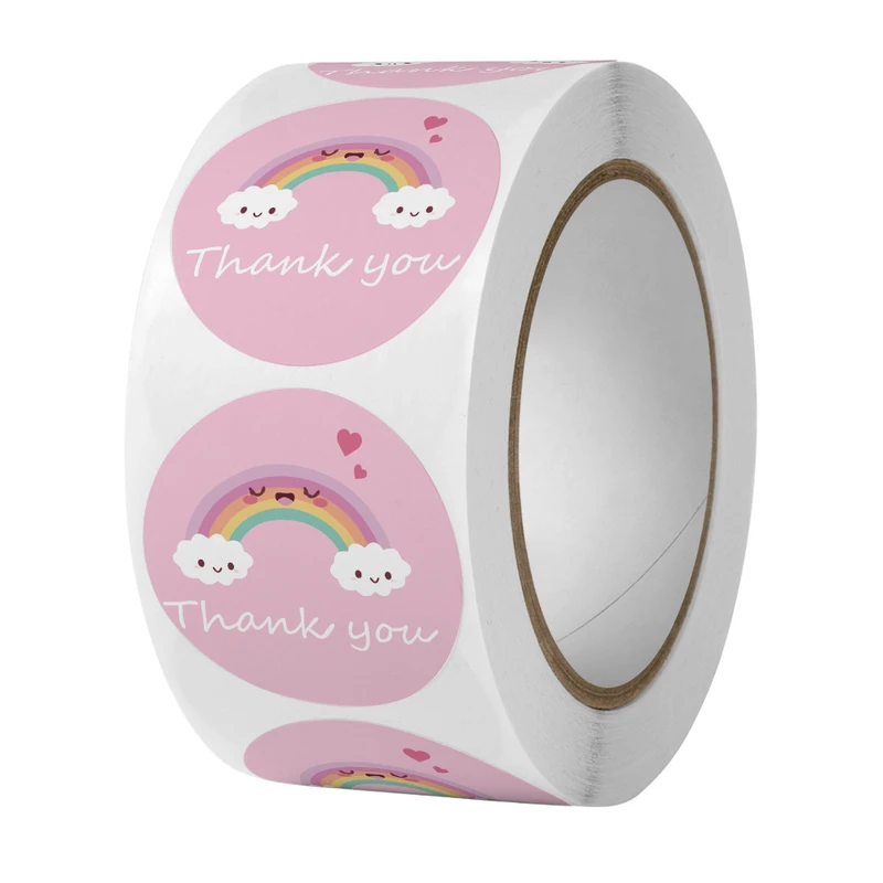 برچسب طرح تشکر مدل رنگین کمان بسته 500 عددی