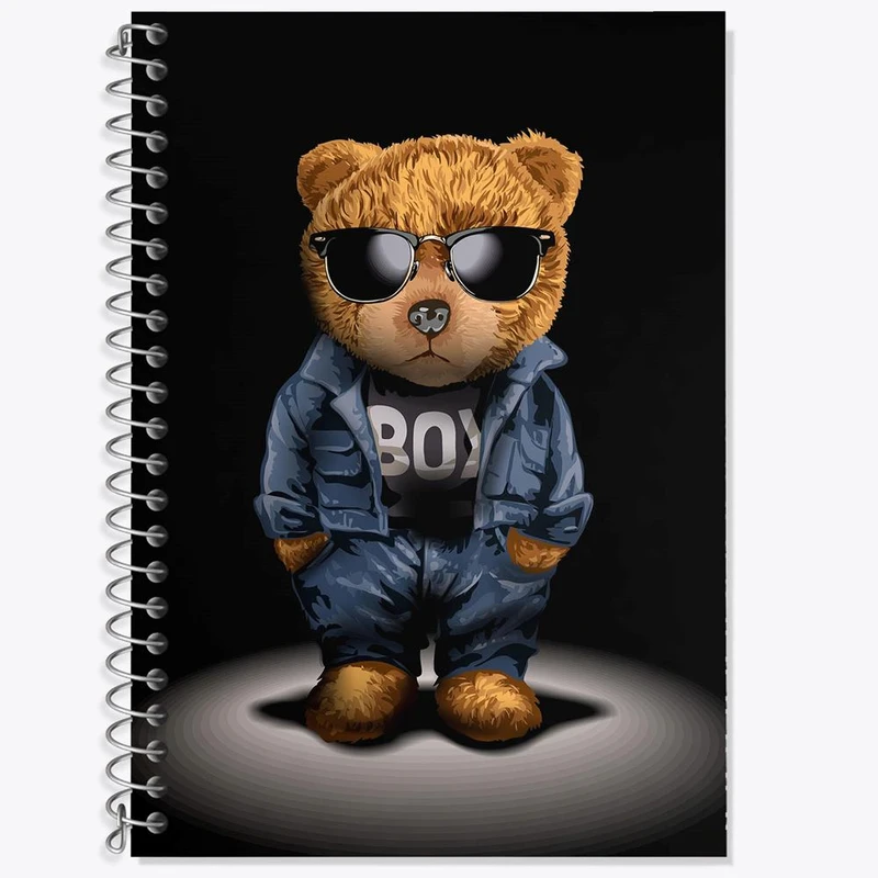 دفتر زبان 50 برگ خندالو مدل دو خط طرح تدی Teddy کد 26152