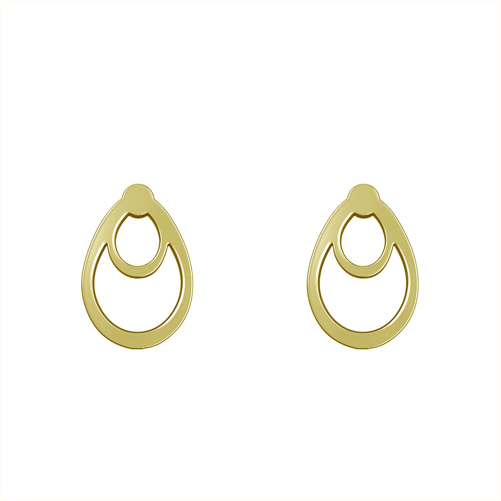 گوشواره طلا 18 عیار زنانه مدوپد مدل هندسی کد GA1-11950