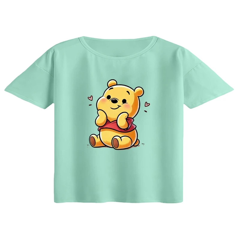 کراپ تی‌شرت آستین کوتاه زنانه مدل پو کد 1