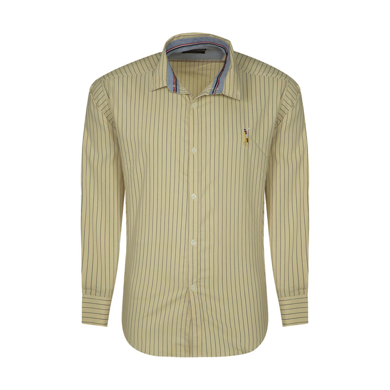 پیراهن آستین بلند مردانه مدل PVLF DIP TOM رنگ کرم
