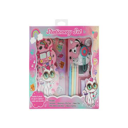 ست لوازم التحریر فندل مدل گربه f2049 بسته11 عددی