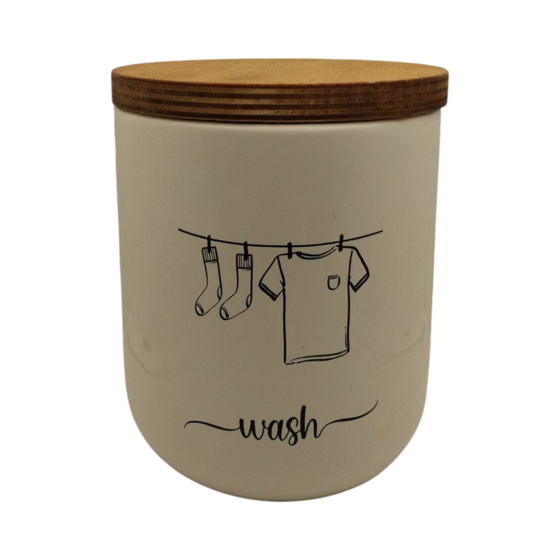 ظرف پودر رختشویی مدل سرامیکی طرح لباس کد 01