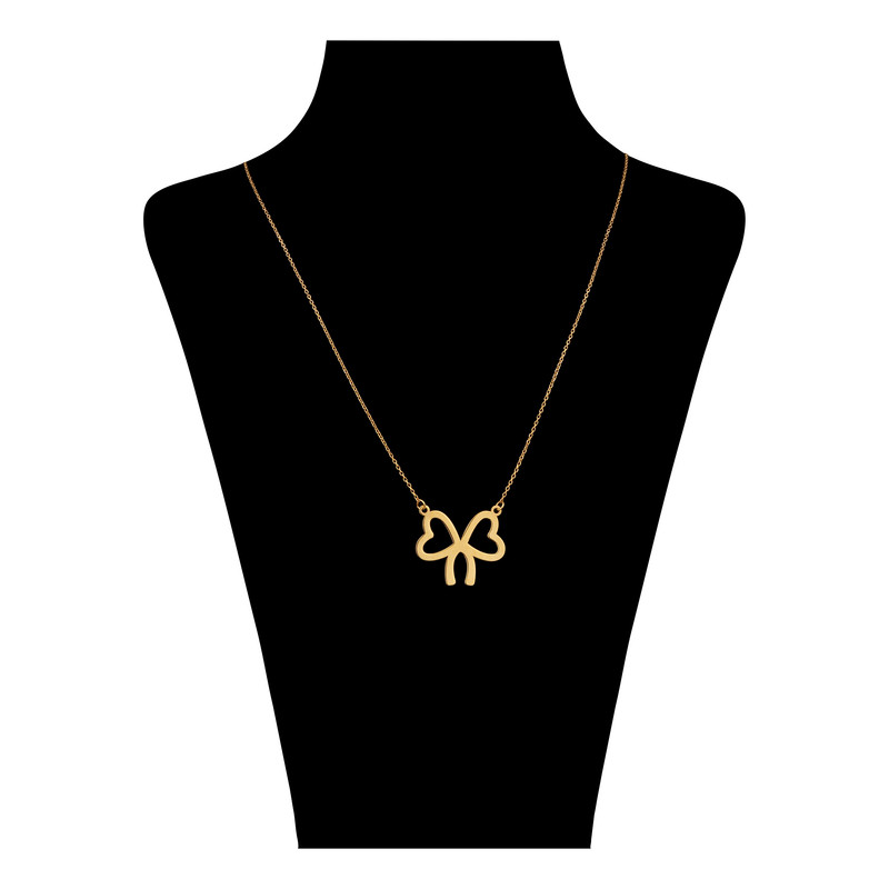 گردنبند طلا 18 عیار زنانه درگونه مدل پاپیون
