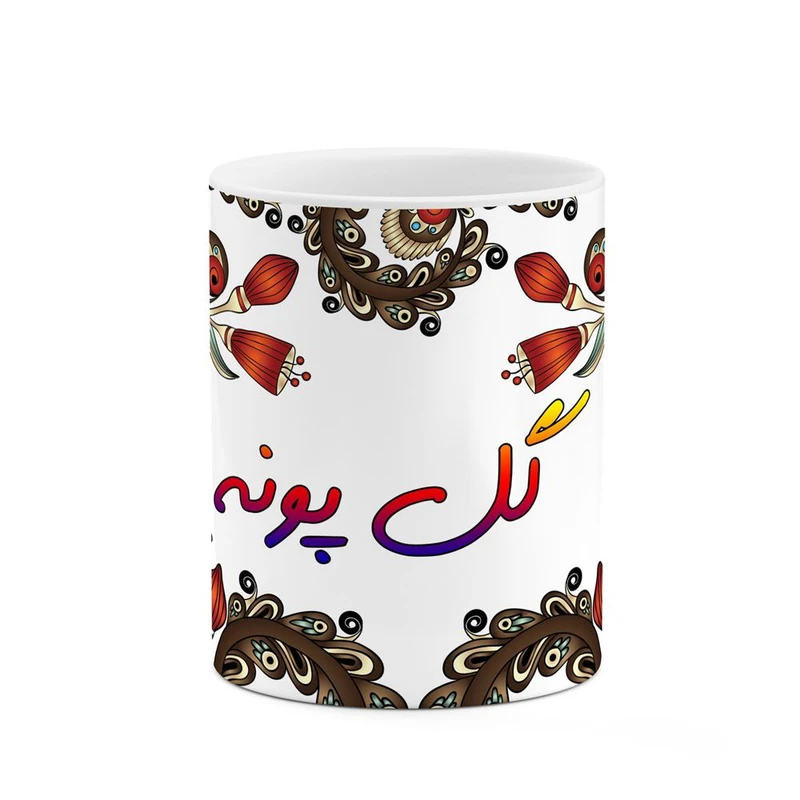 ماگ کاکتی مدل اسم گل_پونه طرح سنتی گل و بته کد mgh46705