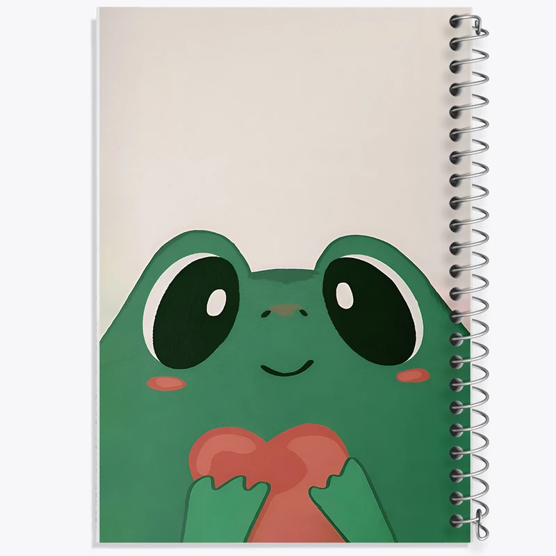 دفتر ژورنال نویسی 50 برگ خندالو مدل نقطه ای طرح قورباغه ی بامزه کد N5263