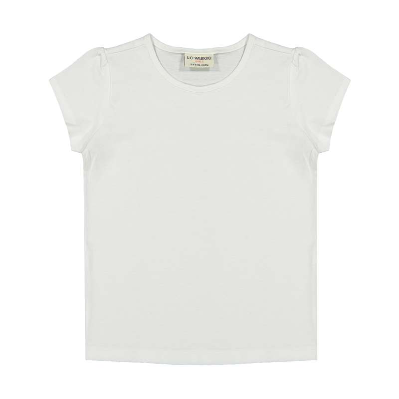تی شرت دخترانه ال سی وایکیکی مدل 8S0312Z4-FFB-OPTICALWHITE
