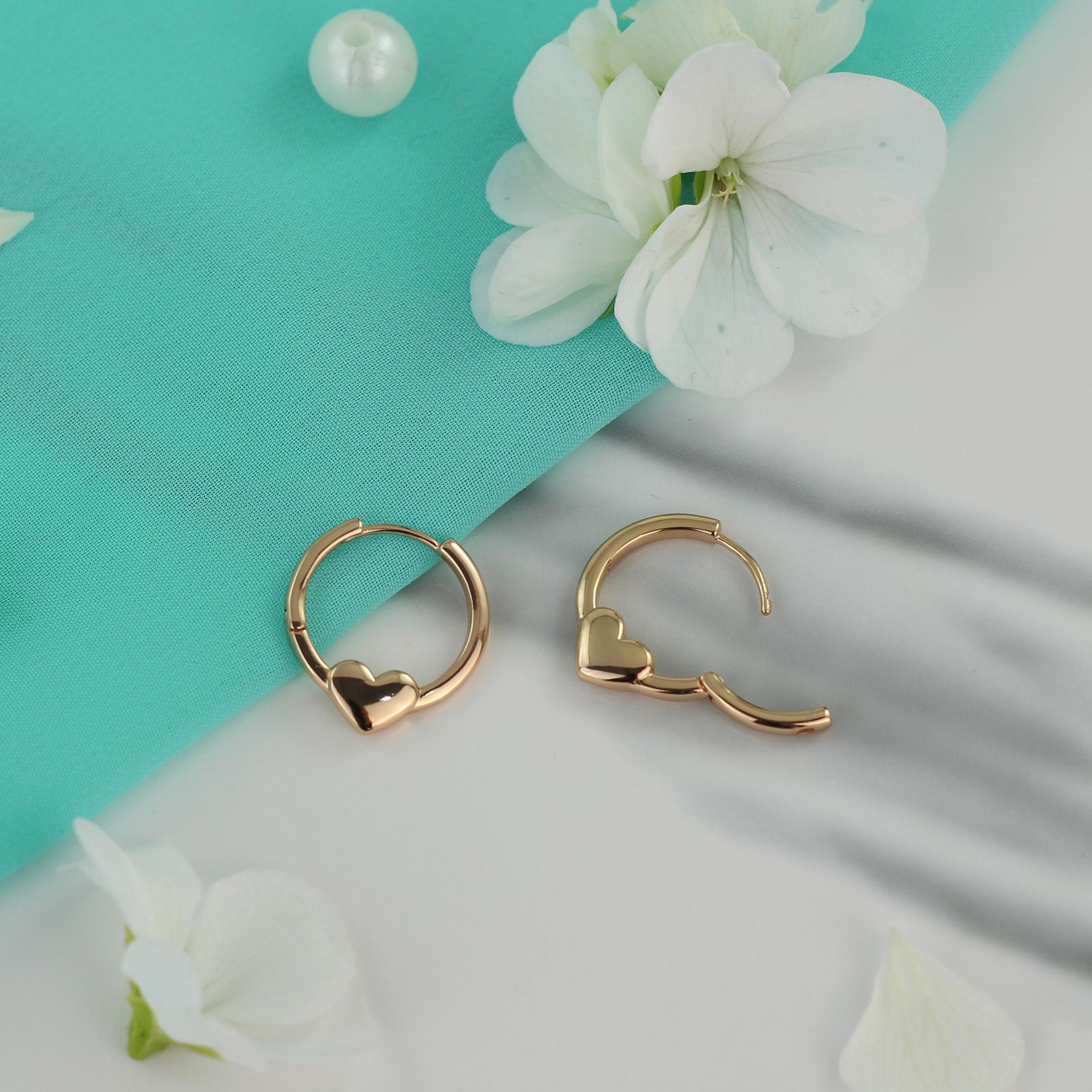 گوشواره زنانه ژوپینگ مدل قلب کد G385 -  - 3