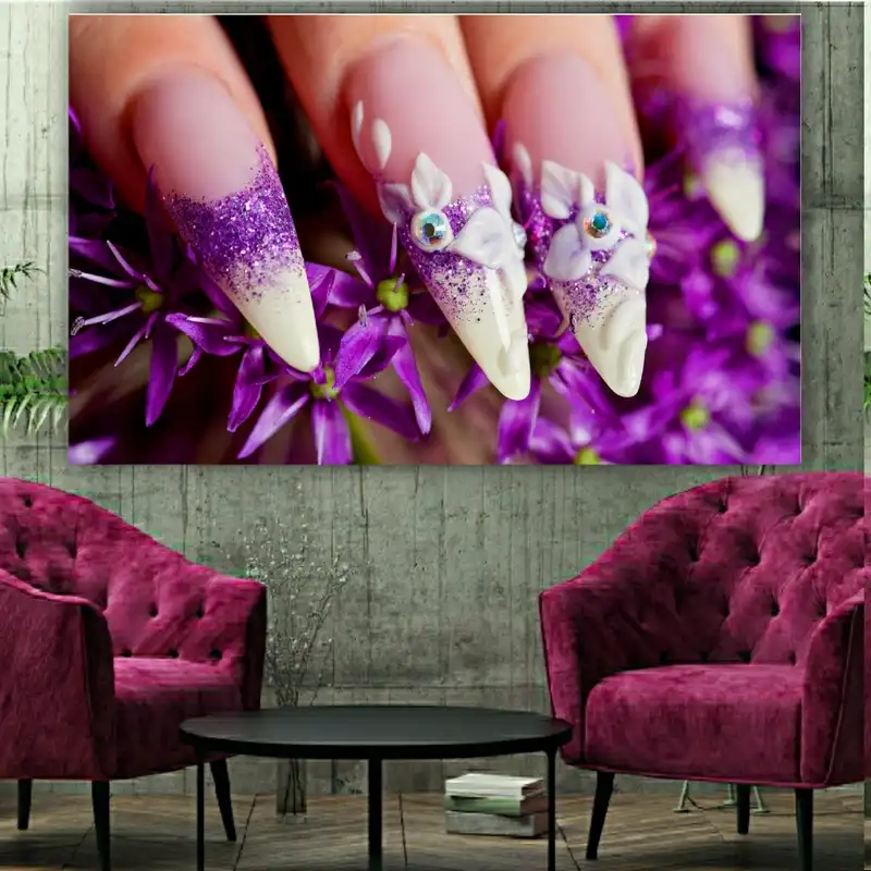 پوستر دیواری طرح کاشت ناخن مدل SDP1010