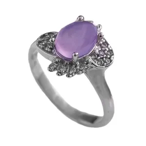 انگشتر نقره زنانه مدل عقیق یمنی کبود YW4183