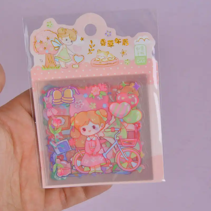 برچسب مدل برش خورده طرح فانتزی دخترانه بسته 12 عددی