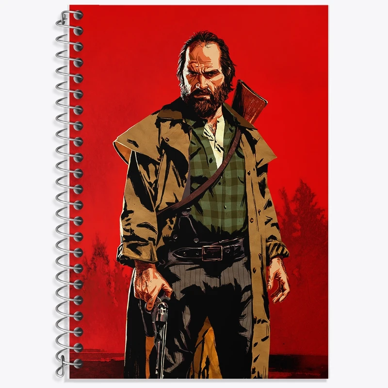 دفتر زبان 50 برگ خندالو مدل سه خط طرح بازی رد دد (Read dead) کد F736