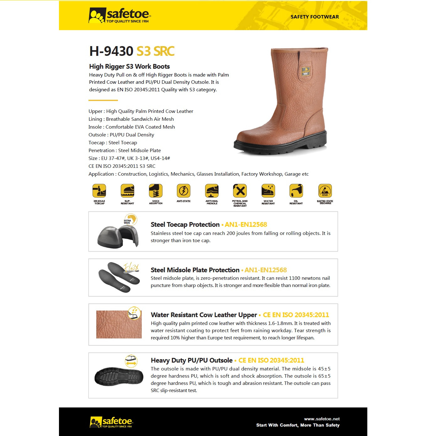 چکمه ایمنی سیف تو مدل جوشکاری Best Welder Rigger Boots