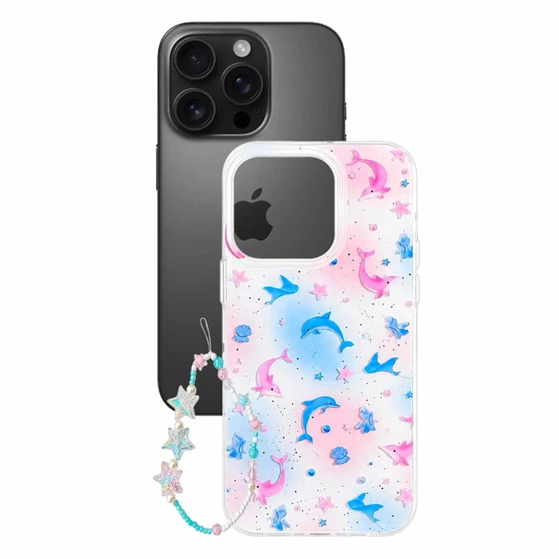 کاور مدل DOLPHIN مناسب برای گوشی موبایل اپل iPhone 16 Pro Max  به همراه بند آویز