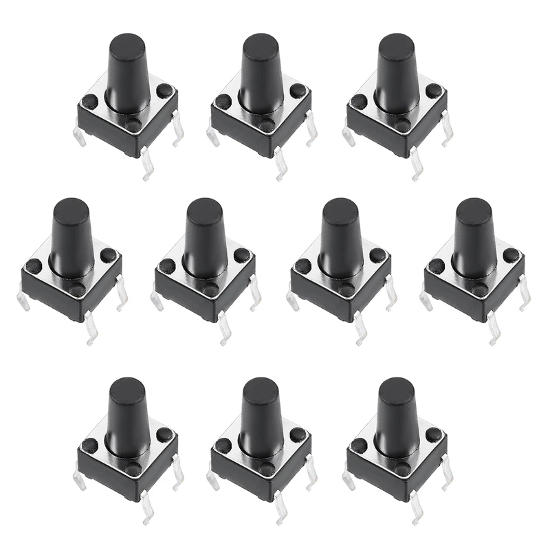 میکرو سوئیچ مدل Vertical-6×6×10-4P بسته 10 عددی