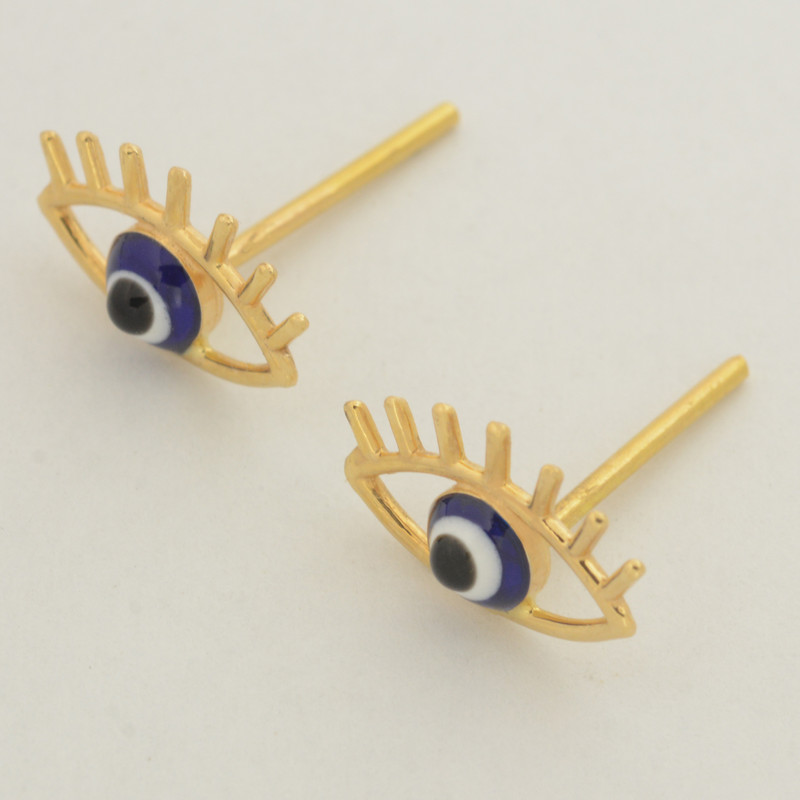 گوشواره طلا 18 عیار دخترانه طلای مستجابی مدل چشم کد 75