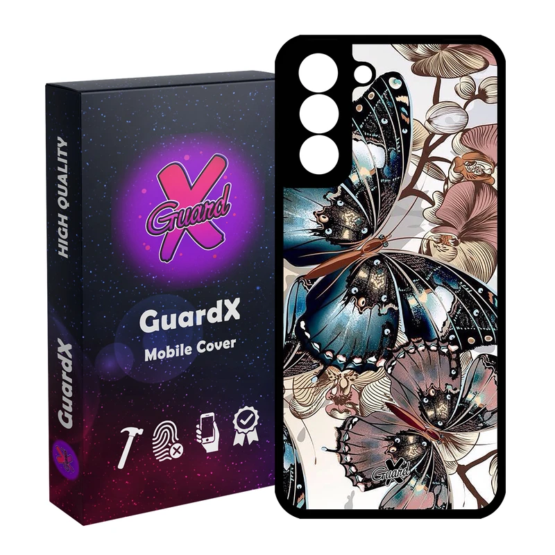 کاور گارد ایکس طرح پروانه مدل Glass10285 مناسب برای گوشی موبایل سامسونگ Galaxy S21 FE