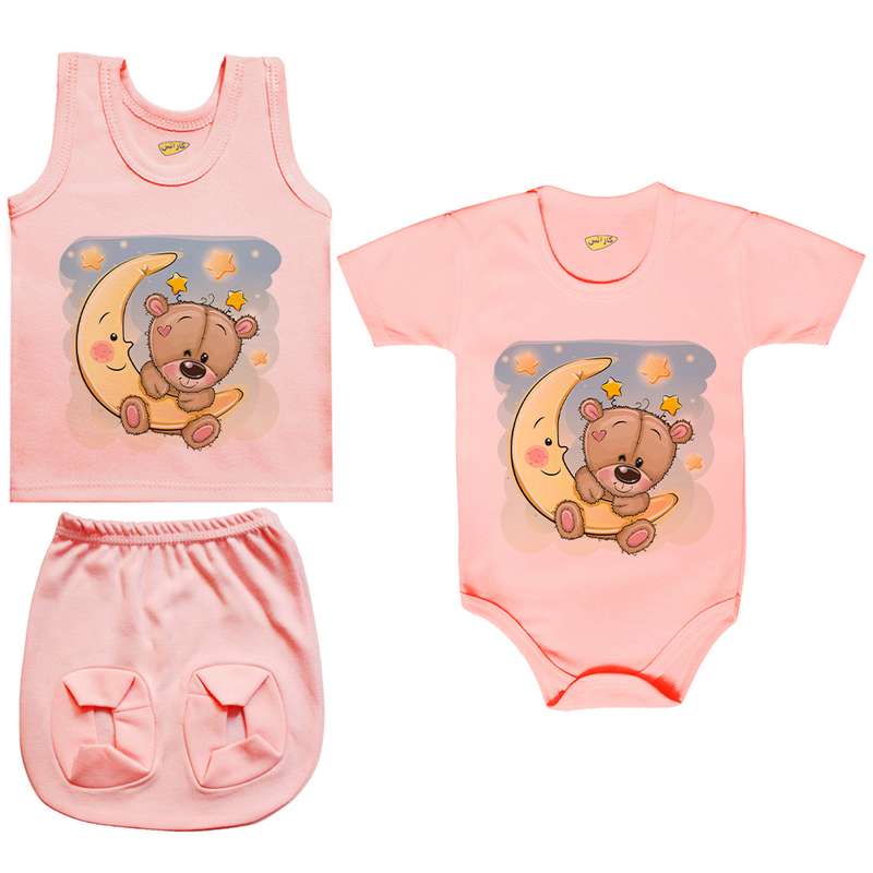 ست 3 تکه لباس نوزادی کارانس مدل PRSZS-3258