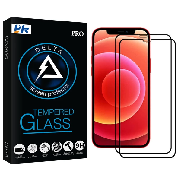 محافظ صفحه نمایش پی کی مدل Delta Glass مناسب برای گوشی موبایل اپل Iphone 12/12Pro بسته دو عددی