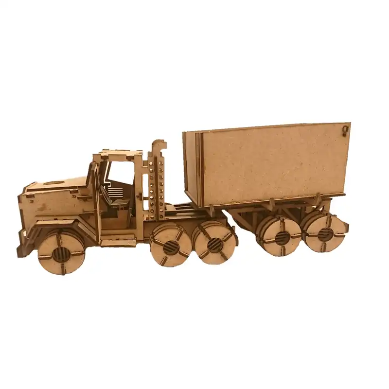 ماکت چوبی مدل ساختنی طرح تریلر با کفی عقب