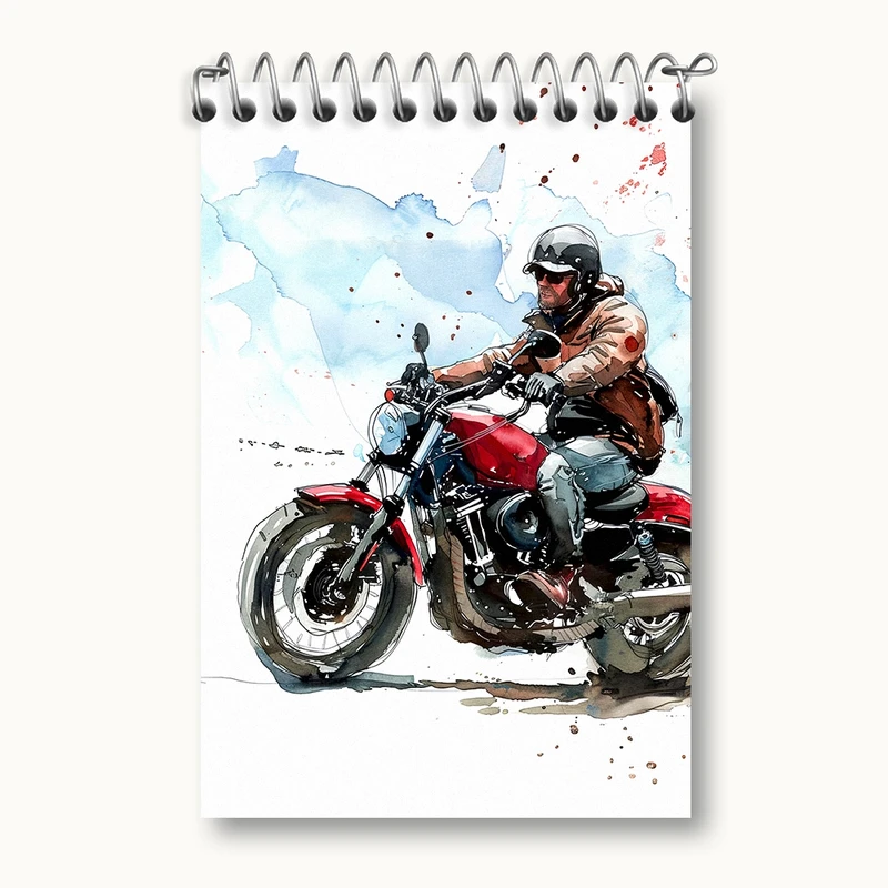 دفتر یادداشت 50 برگ خندالو مدل موتور سیکلت (Motorcycle) کد F875