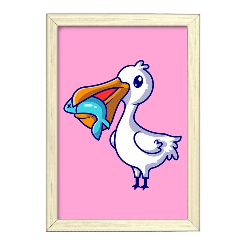 تابلو خندالو طرح حیوانات بامزه پلیکان کد 29648