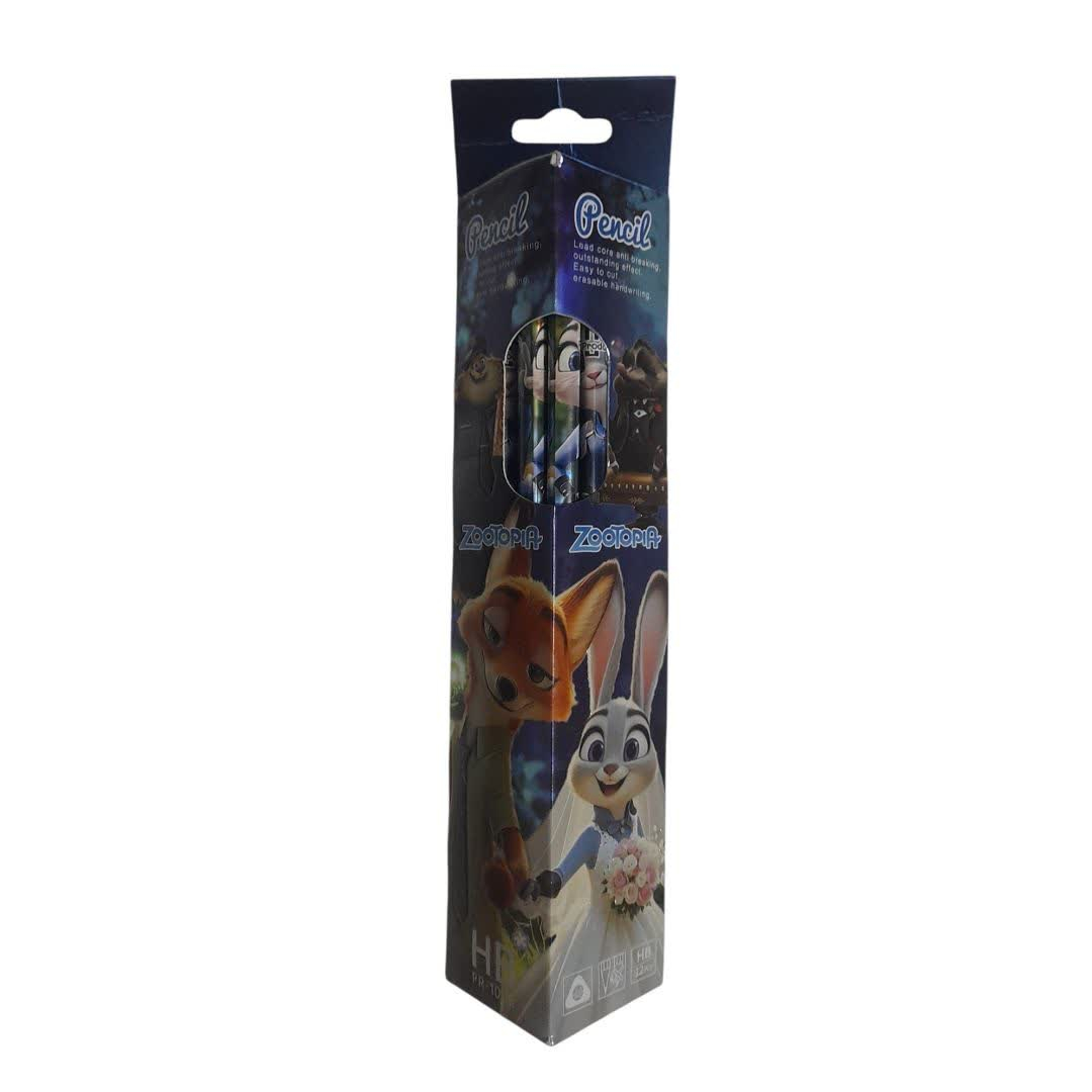 مداد مشکی با درجه سختی  HB مدل ZOOTOPIA کد 129 بسته 12 عددی