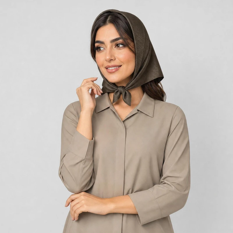 روسری زنانه مدل مینی اسکارف نخی ساده تار برجسته کد 8
