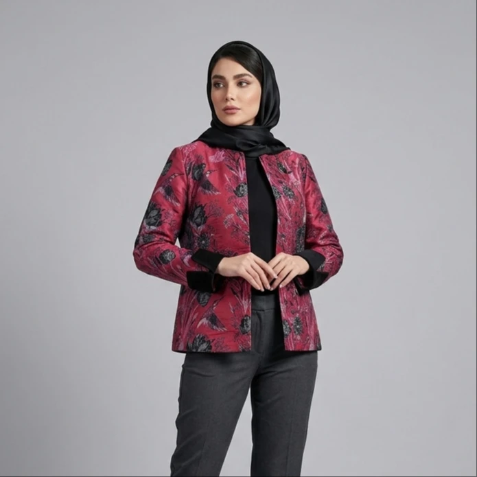 کت رسمی زنانه مدل ژاکارد ایتالیایی