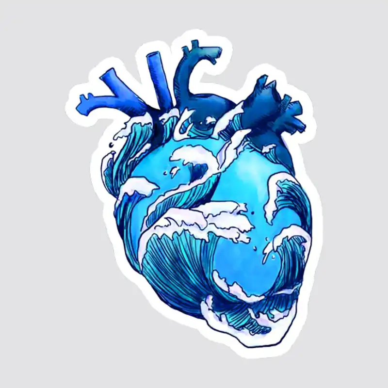 استیکر لپ تاپ پیکسل میکسل مدل قلب آبی انیمه شیطان کش