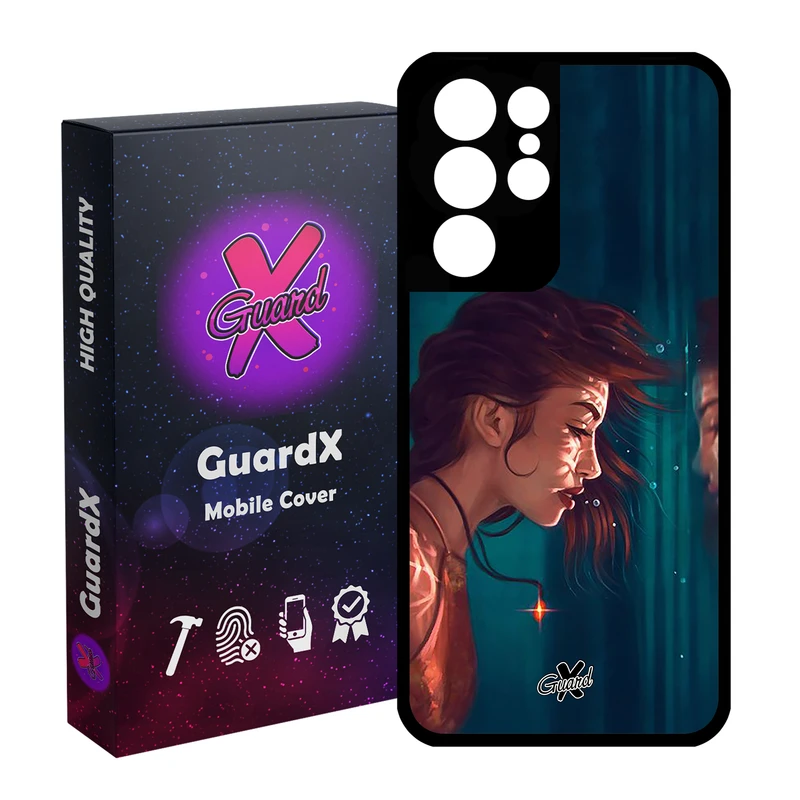 کاور گارد ایکس طرح دختر مدل Glass10371 مناسب برای گوشی موبایل سامسونگ Galaxy S21 Ultra