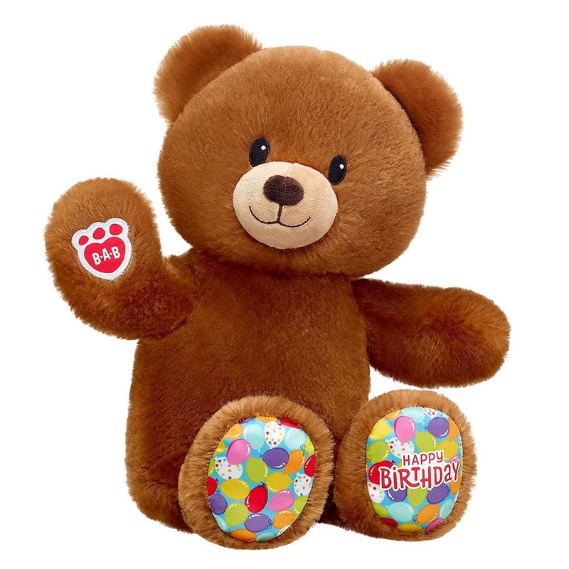 عروسک طرح خرس تولد مدل Build a Bear Birthday Teddy Bear کد SZ13/1124 ارتفاع 40 سانتی‌متر