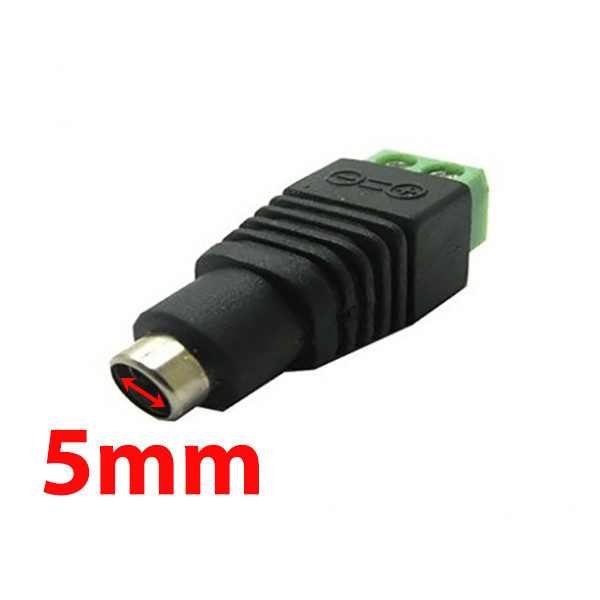 جک آداپتور ترمینال دار مادگی مدل D=5mm بسته 2 عددی