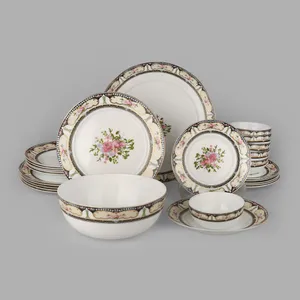 سرویس غذاخوری 26 پارچه 6 نفر گلدن اوپال مدل  قالب بن طرح سلطنتی