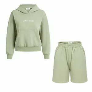 ست هودی آستین بلند و شلوارک راحتی زنانه مدل BLK