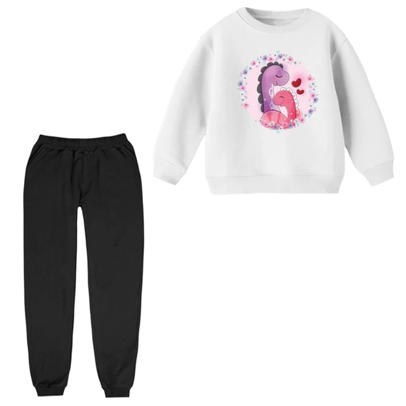 ست سویشرت و شلوار راحتی بچگانه مدل دایناسور های عاشق 