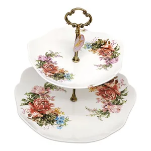 شیرینی خوری مدل دو طبقه Floral Rose