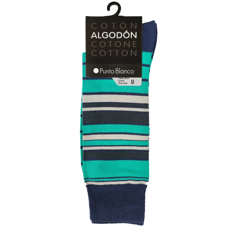 جوراب مردانه پونتو بلانکو مدل کتان آلگادون طرح دار  599-10-74725