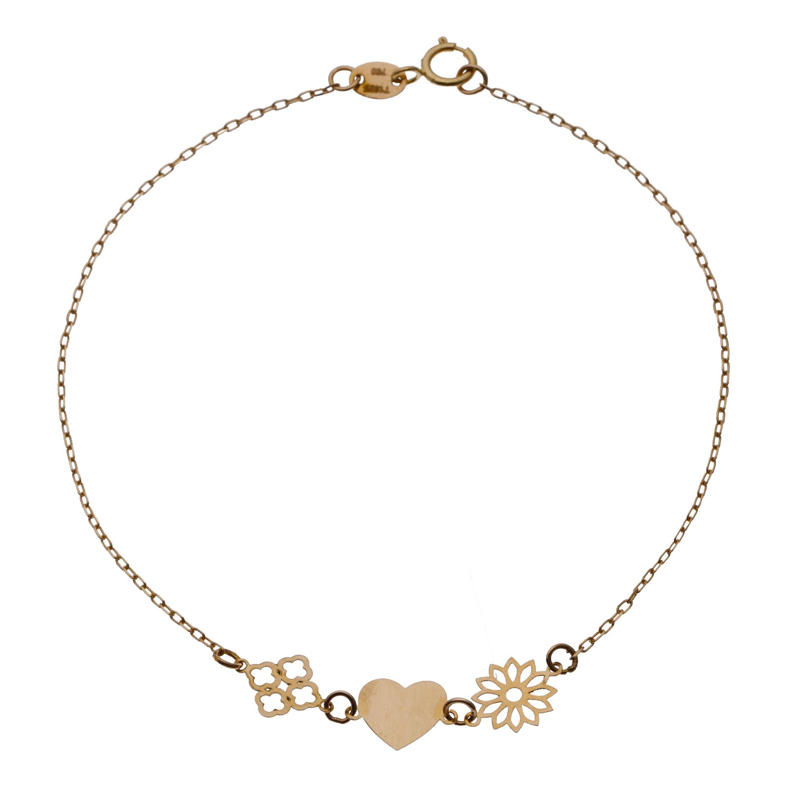 دستبند طلا 18 عیار زنانه مایا ماهک مدل MB1594 طرح قلب -  - 1