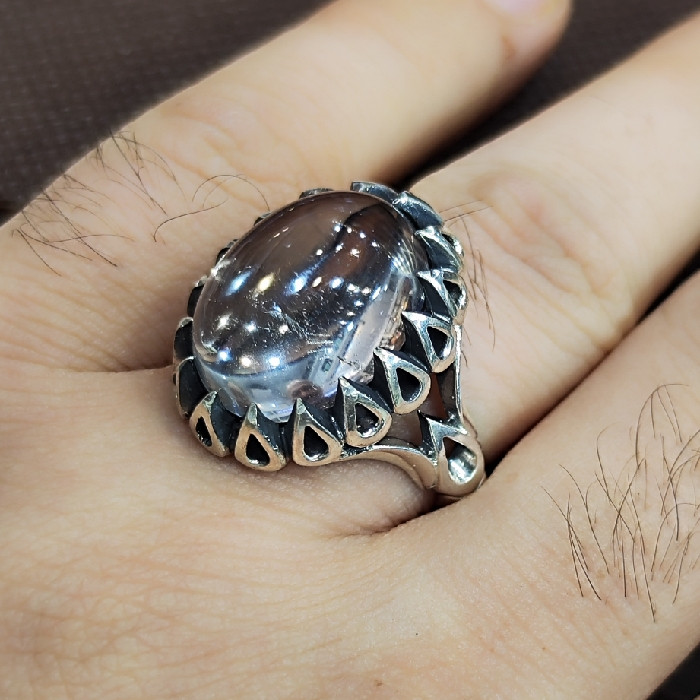 انگشتر نقره مردانه مدل سنگ در نجف کد 2311