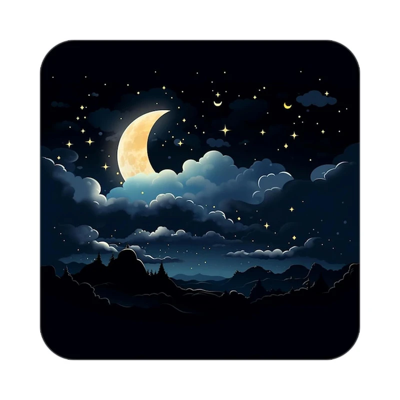 زیر لیوانی کاکتی طرح ماه و ستاره مدل mp53191