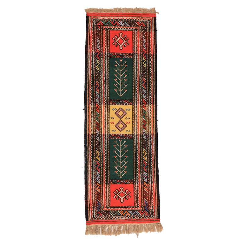 گلیم دستبافت دو متری مدل سفره کردی کد 4040108 گلیم دستبافت دو متری مدل سفره کردی کد 4040108